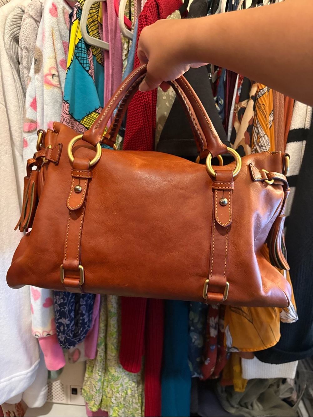 Dooney & Bourke | Large Florentine Leather Satchel | Patina - Picture 2 of 16